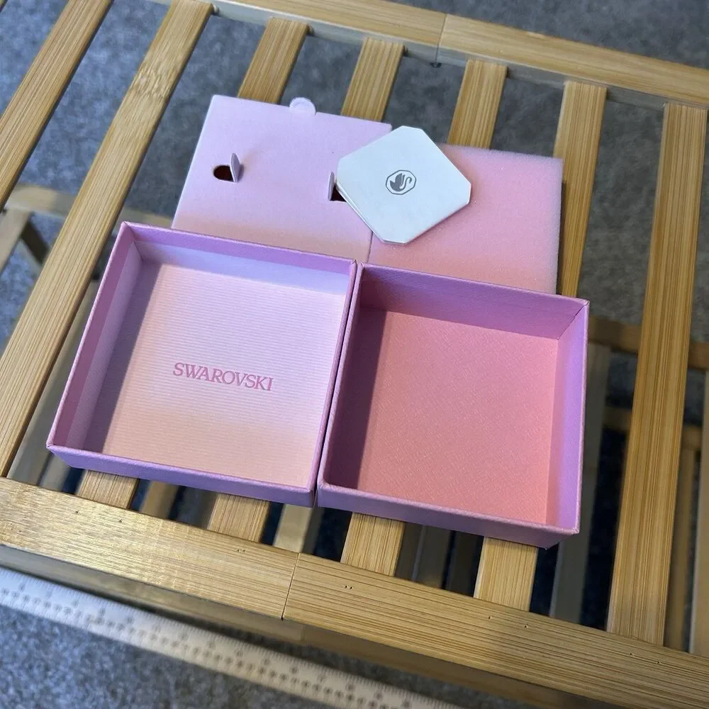 EMPTY REPLACEMENT BOX ONLY -  Swarovski Small Pink Jewelry Box w/ Inserts